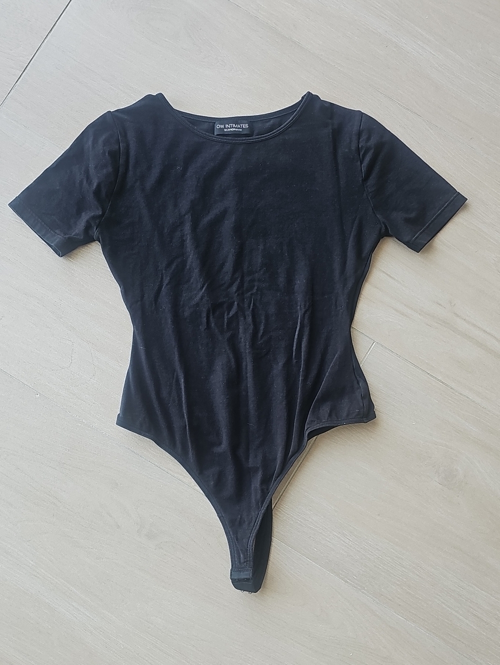 OW Intimates Black Short-Sleeve Bodysuit